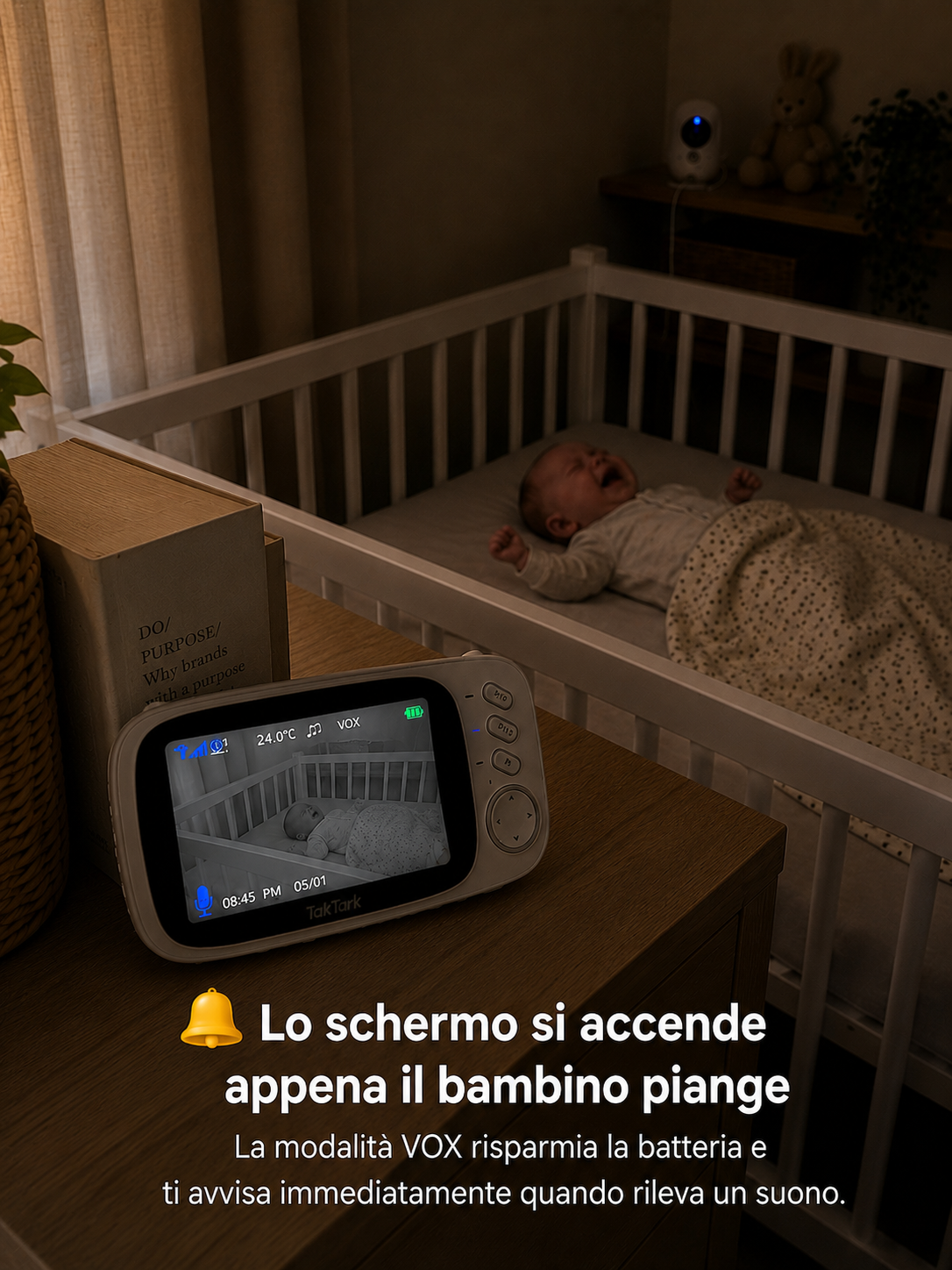 Baby Monitor Wireless con Visione Notturna e Audio Bidirezionale