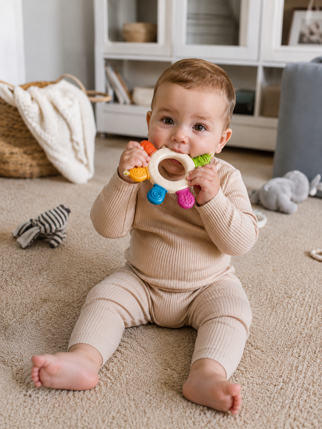 Teether Dino Sicuro in Silicone – Sollievo Immediato per Neonati