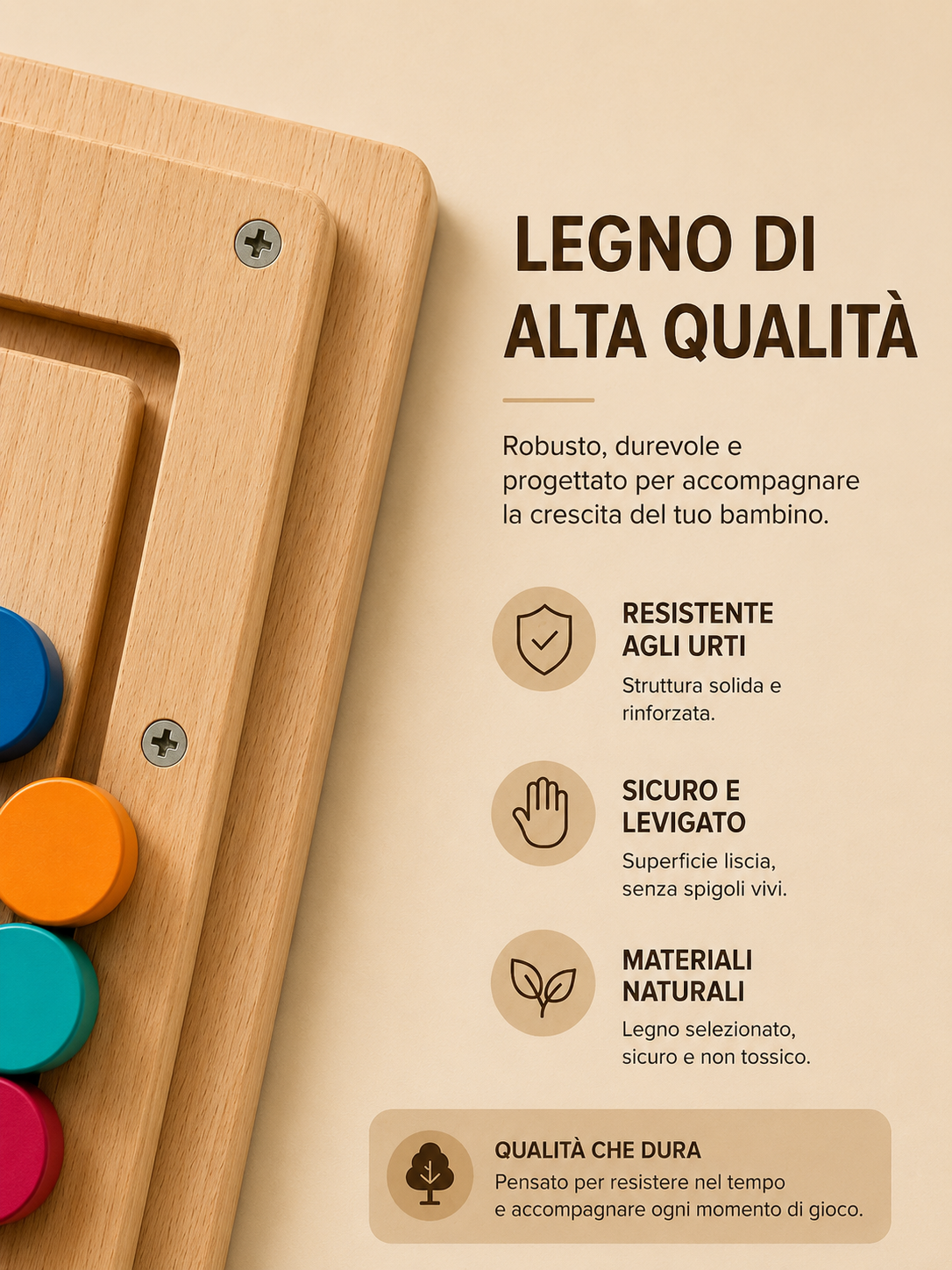 Gioco Montessori in Legno – Forme & Colori