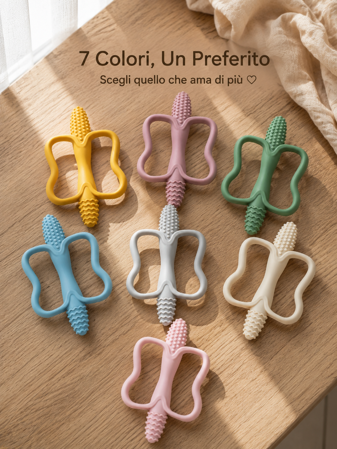 Giocattolo da Dentizione in Silicone – BPA Free con Impugnatura Facile