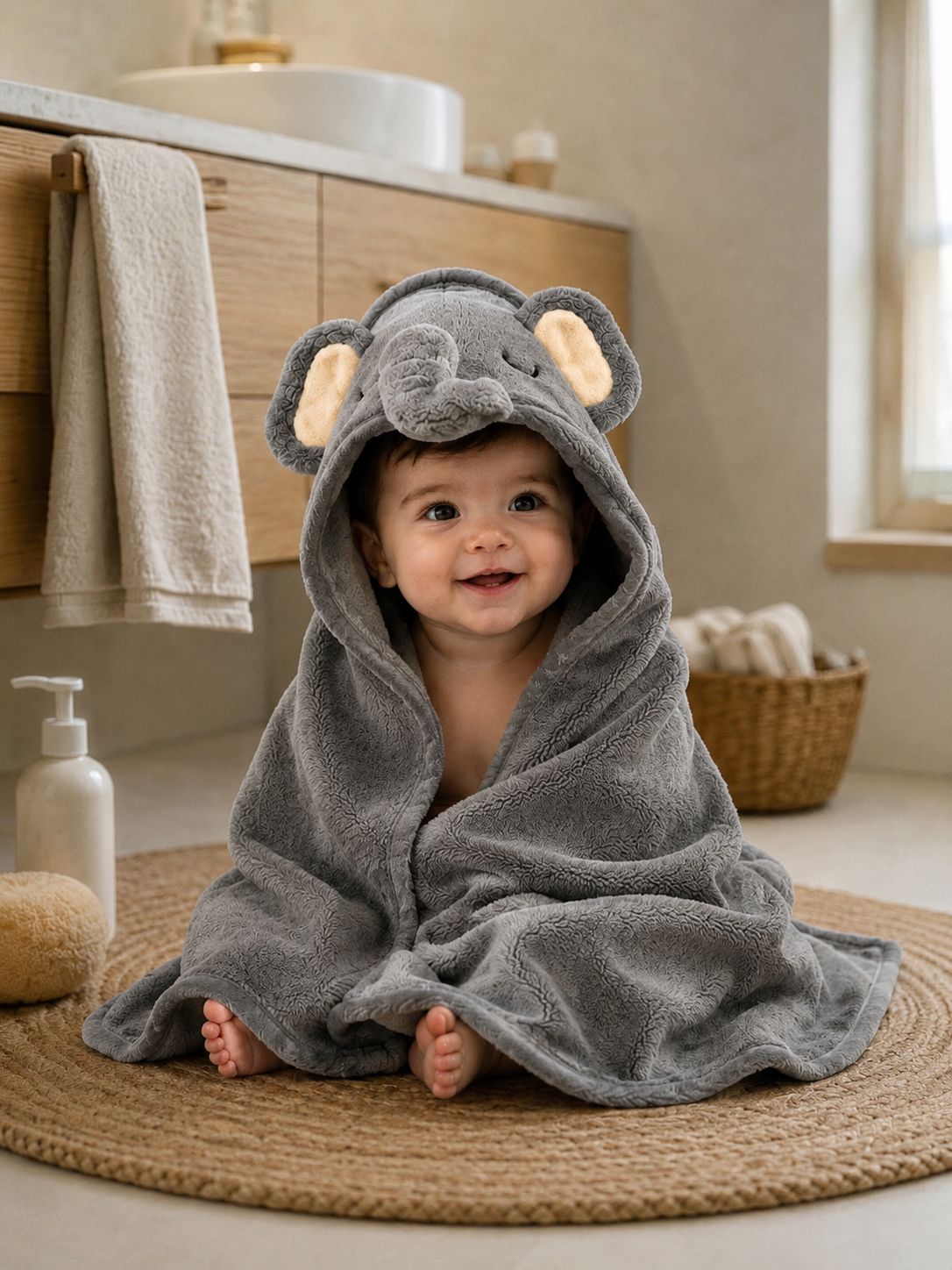 Accappatoio Neonato Premium in Fleece con Cappuccio – Ultra Morbido e Assorbente