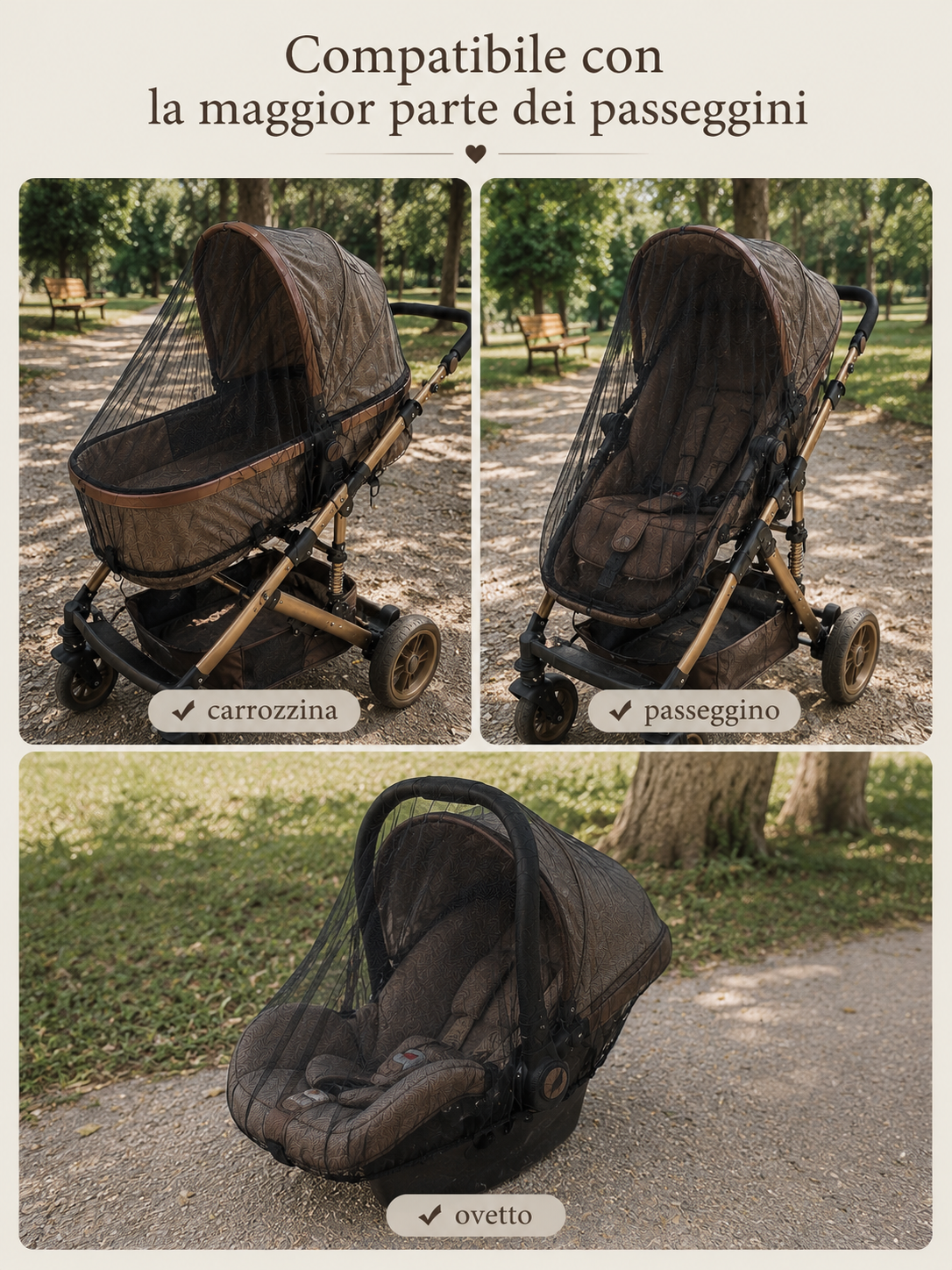 Zanzariera Universale per Passeggino, Carrozzina e Ovetto – Protezione Totale 360°