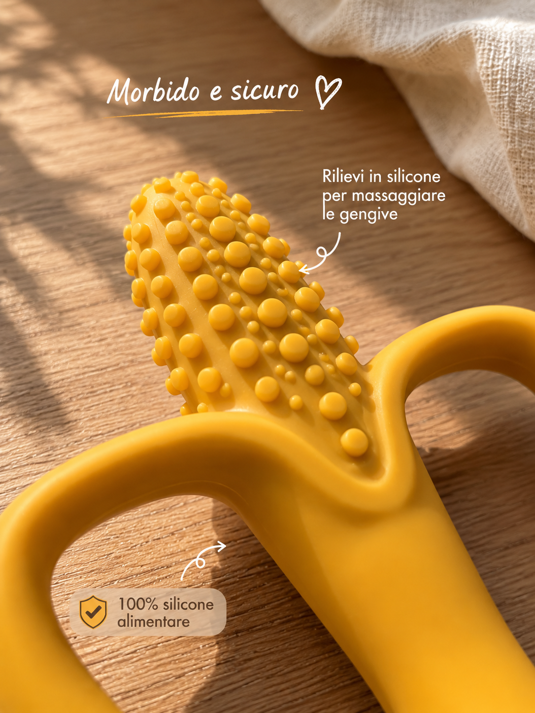 Giocattolo da Dentizione in Silicone – BPA Free con Impugnatura Facile