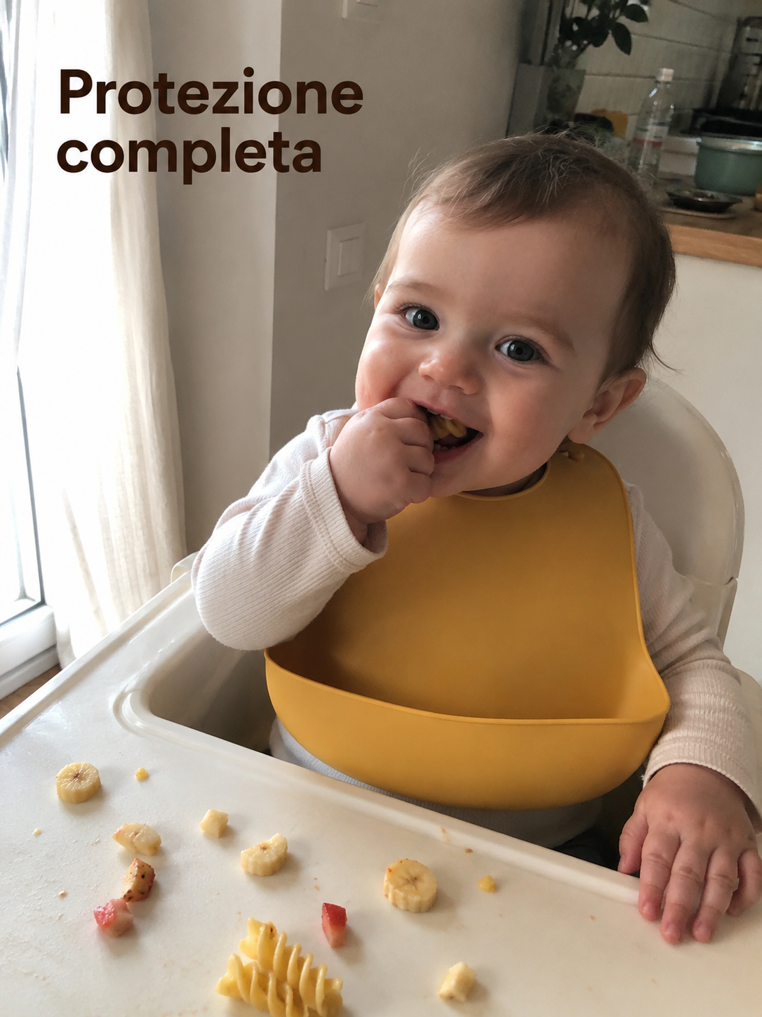 Bavaglino in Silicone Impermeabile – Anti-Sporco con Tasca Raccogli Cibo