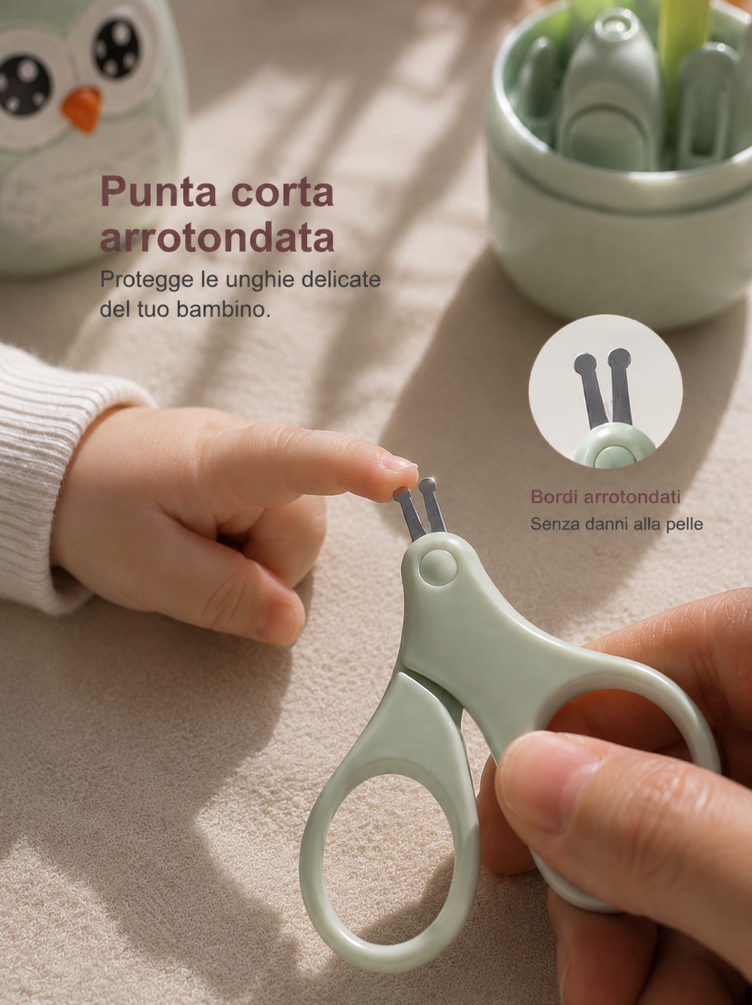 Baby Nail Care Set Premium – Forbicine, Tagliaunghie, Lima e Pinzetta con Custodia