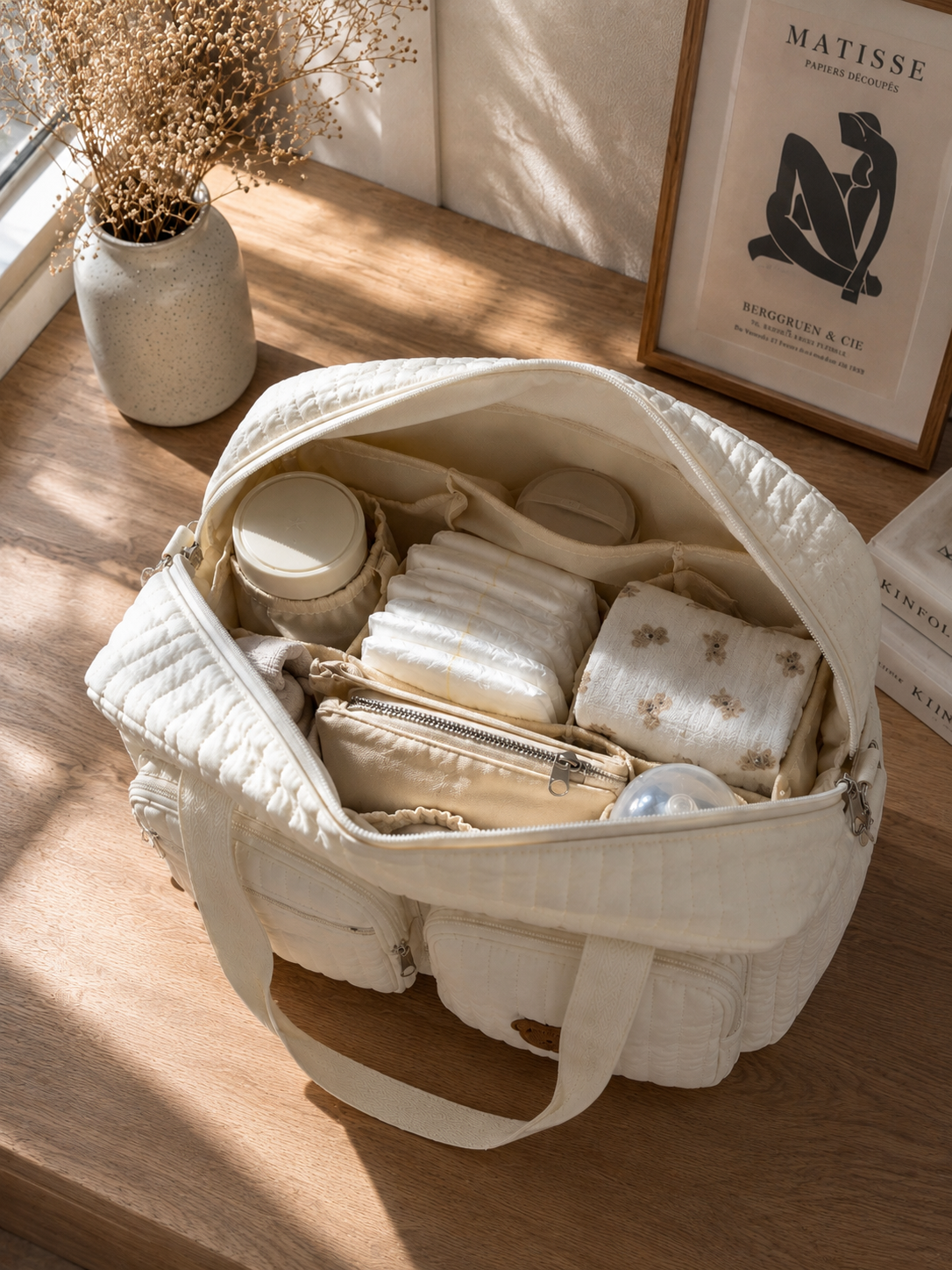 Borsa Fasciatoio Baby in Cotone  – Grande e Multifunzionale per Mamme