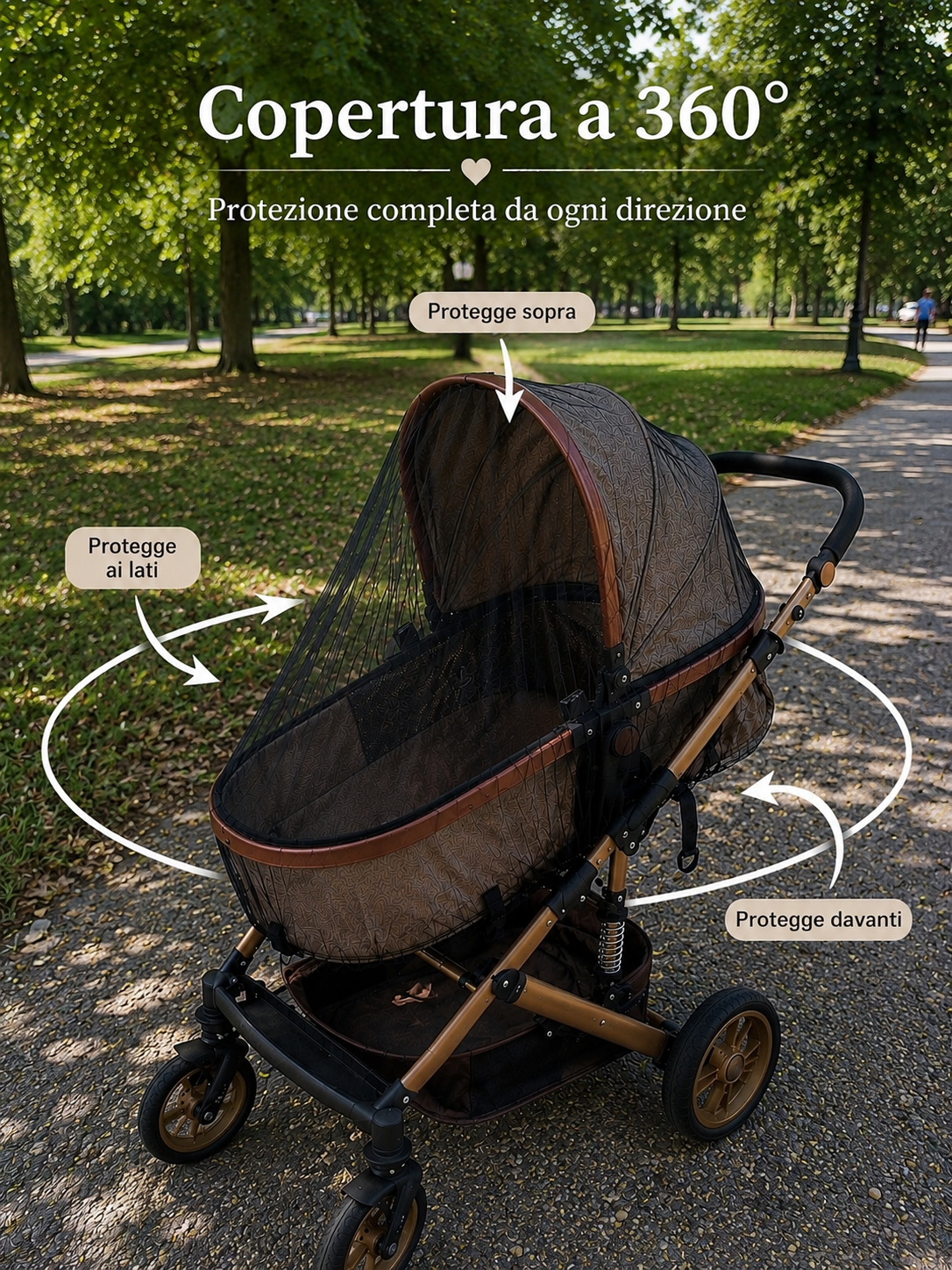 Zanzariera Universale per Passeggino, Carrozzina e Ovetto – Protezione Totale 360°