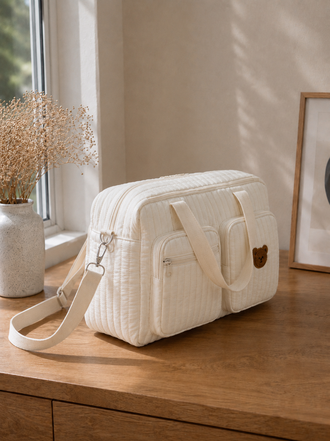Borsa Fasciatoio Baby in Cotone  – Grande e Multifunzionale per Mamme