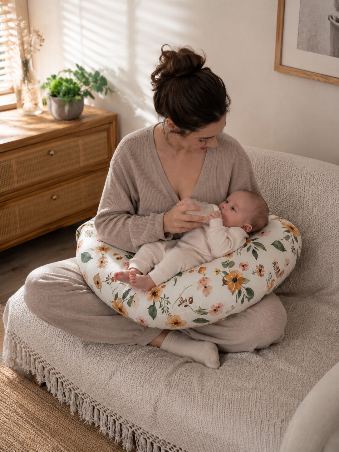 Cuscino Allattamento Ergonomico per Mamma e Neonato – Supporto Morbido a Forma U