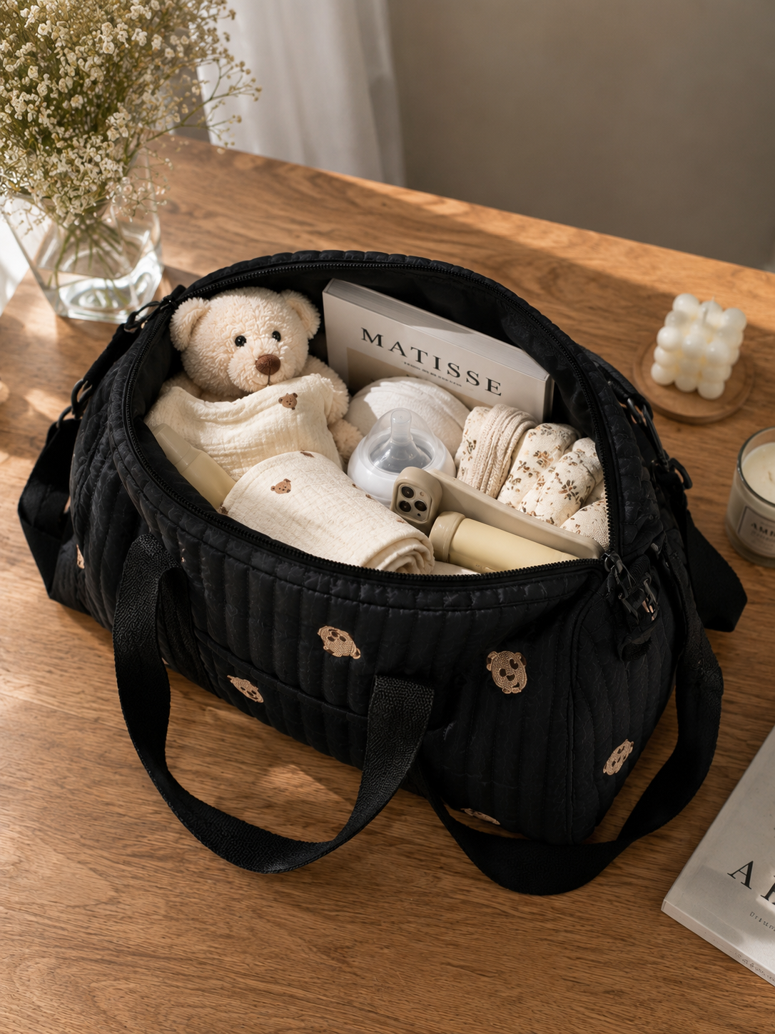 Borsa Fasciatoio Baby Grande in Cotone – Organizer Mamma da Viaggio