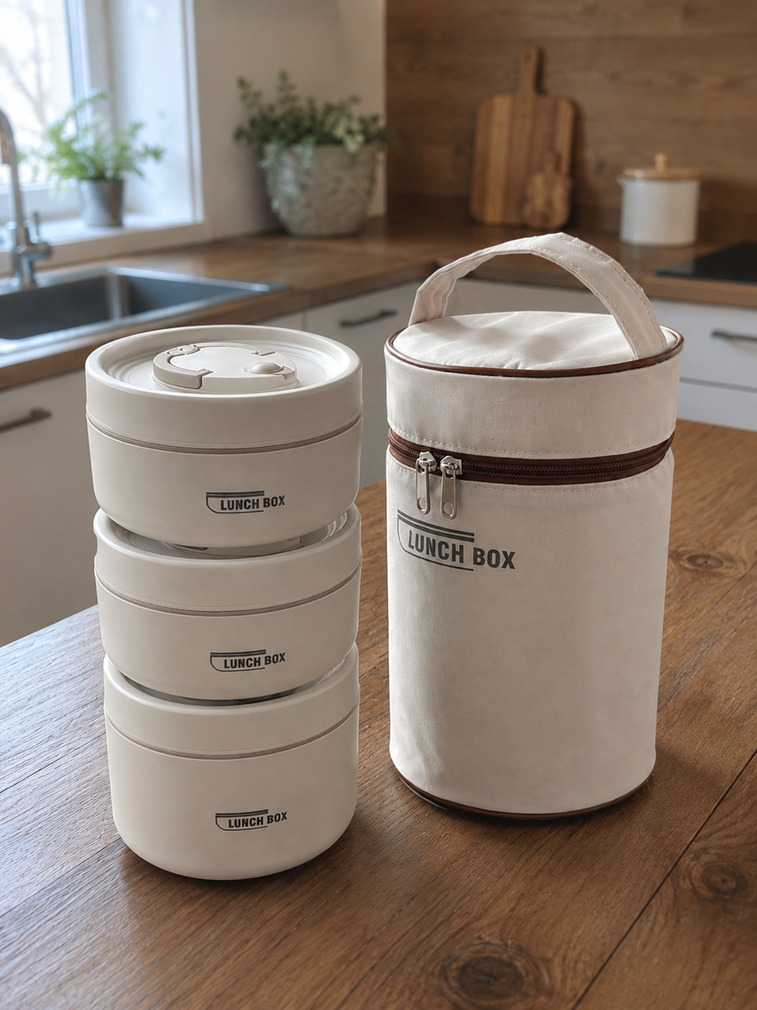 Lunch Box Termico 3 Contenitori - Mantiene Caldo e Freddo.