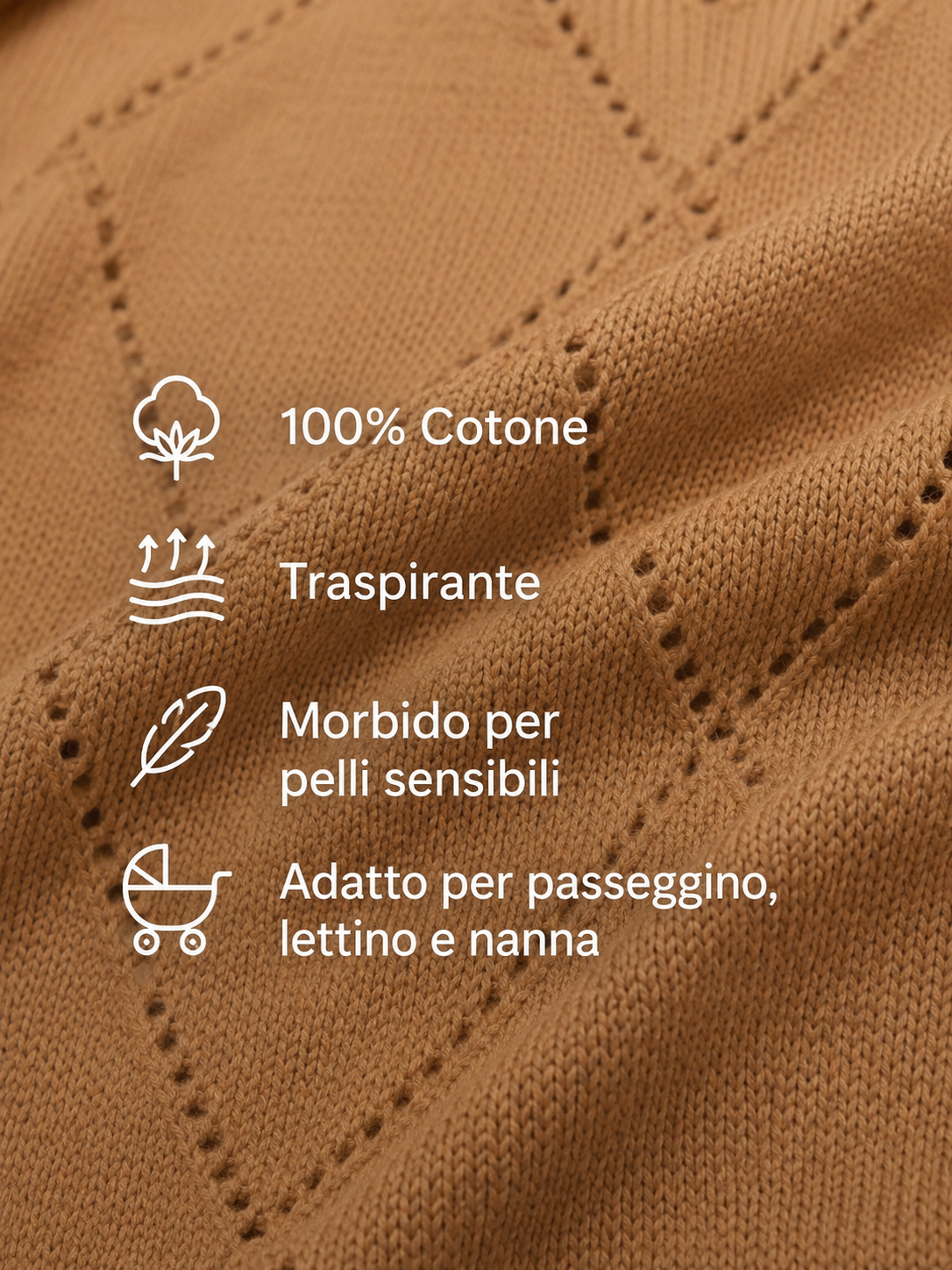 Copertina Neonato in Cotone Ultra Morbida e Traspirante