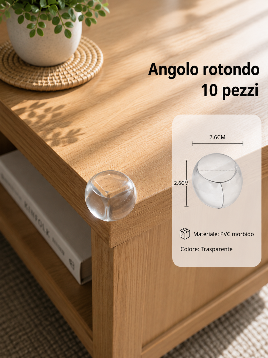 Protezione Angoli Tavolo Sicura e Trasparente per Bambini