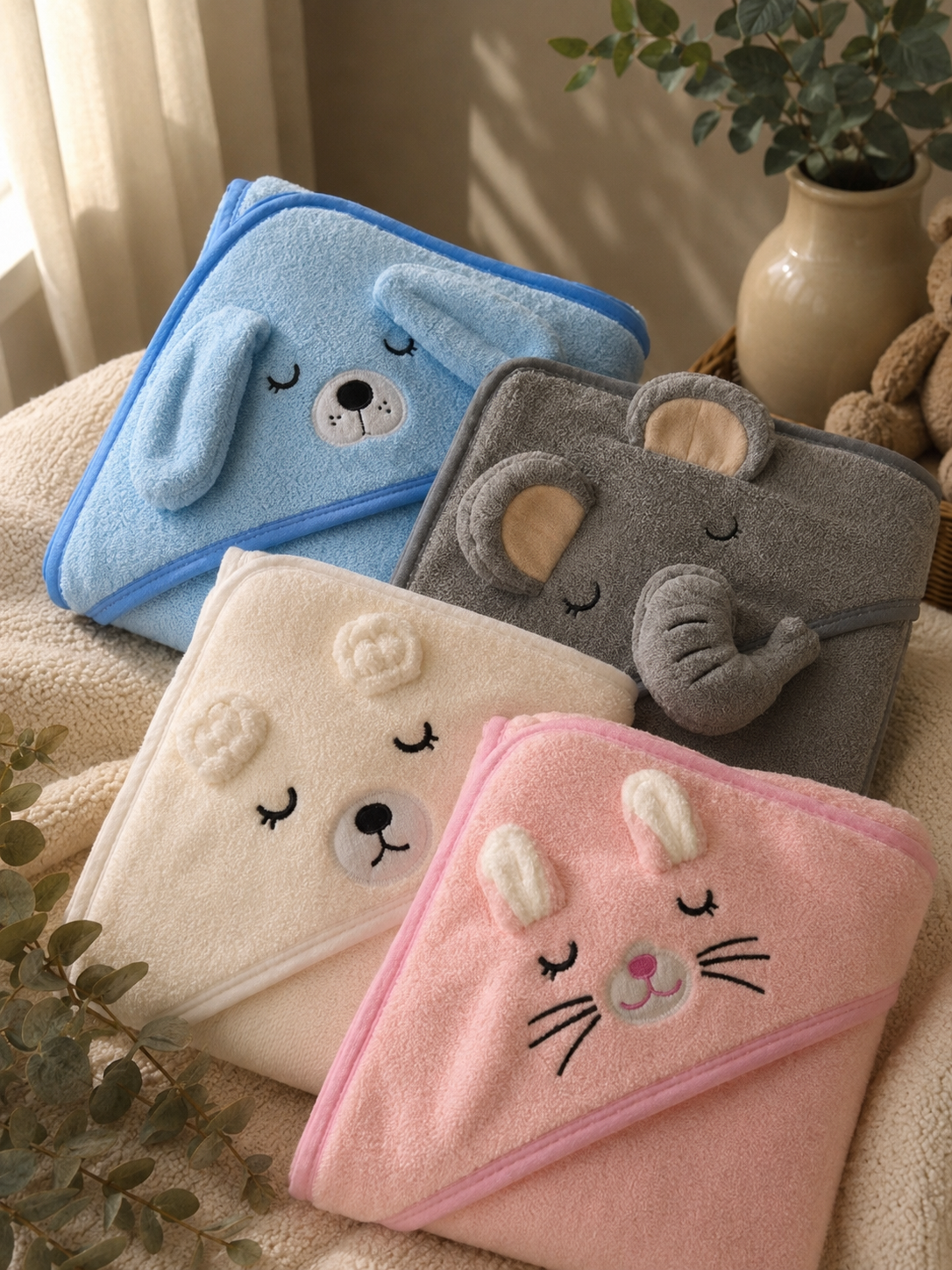 Accappatoio Neonato Premium in Fleece con Cappuccio – Ultra Morbido e Assorbente