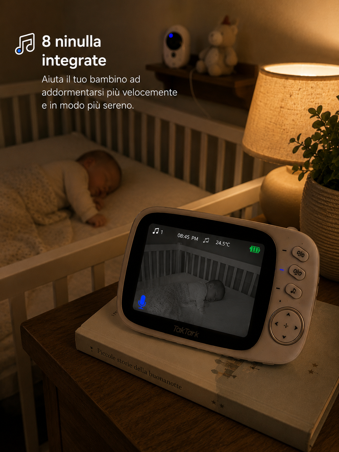 Baby Monitor Wireless con Visione Notturna e Audio Bidirezionale