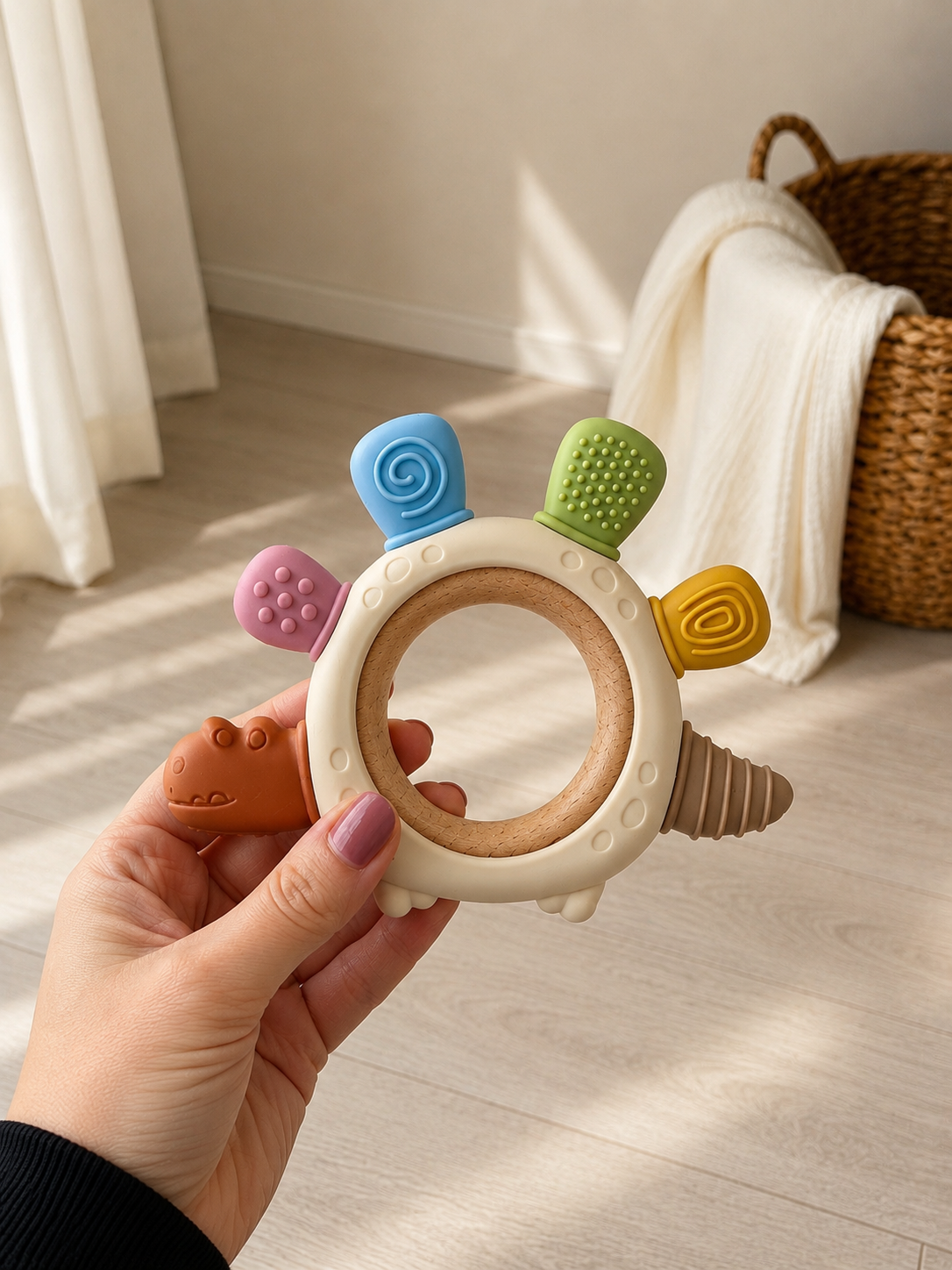Teether Dino Sicuro in Silicone – Sollievo Immediato per Neonati