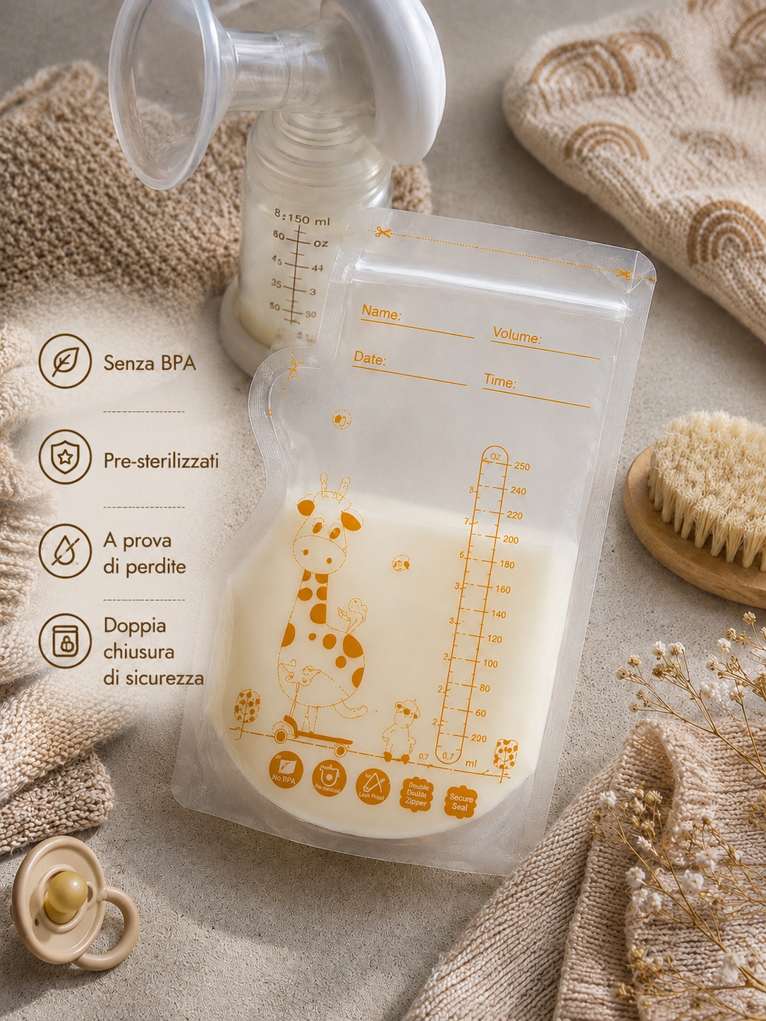 Sacchette  latte  materno  –  silicone  bpa  free