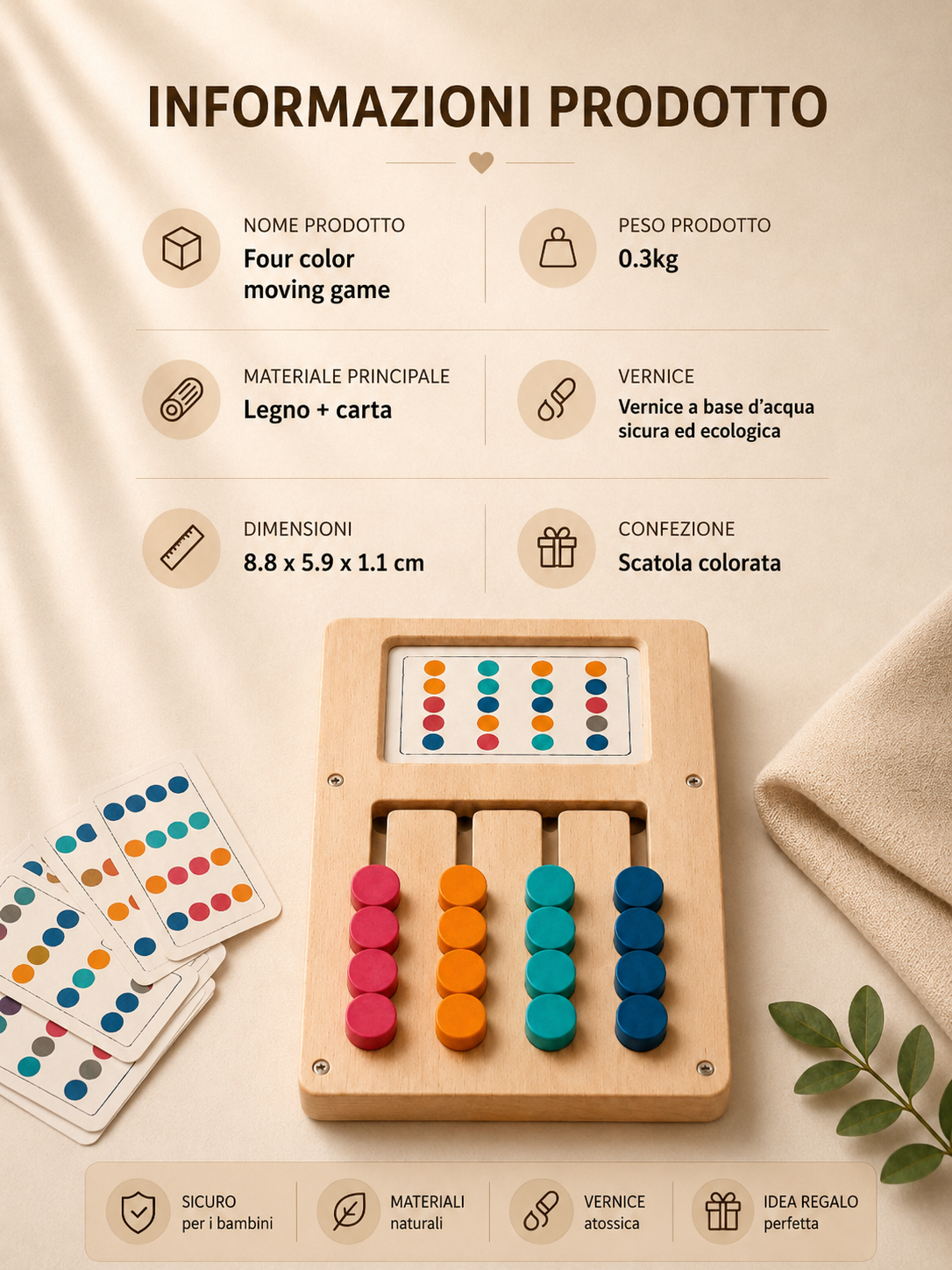 Gioco Montessori in Legno – Forme & Colori