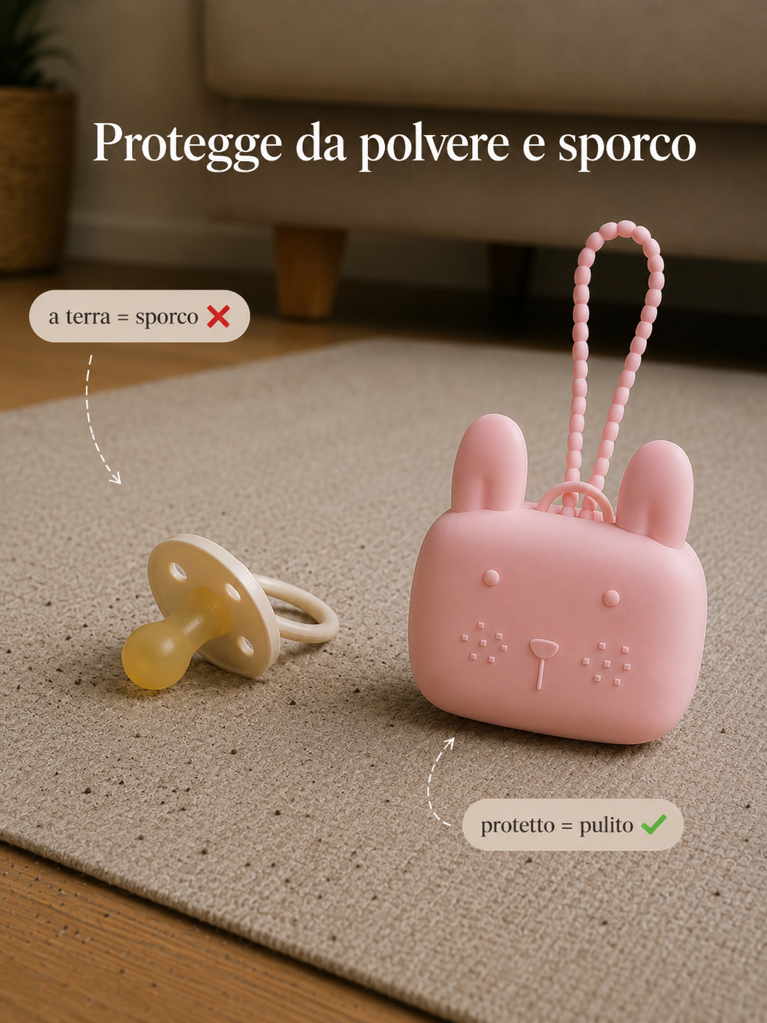 Porta Ciuccio in Silicone per Bambini