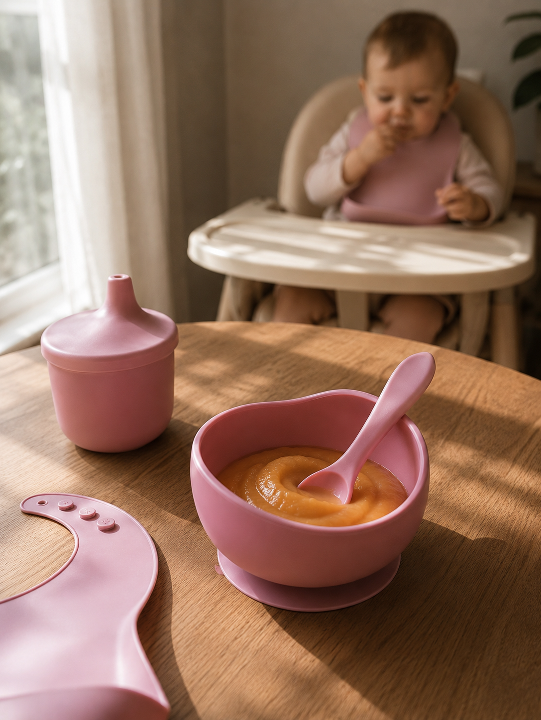 Ciotola in Silicone con Ventosa – Set Pappa Antiscivolo per Neonati e Prima Infanzia