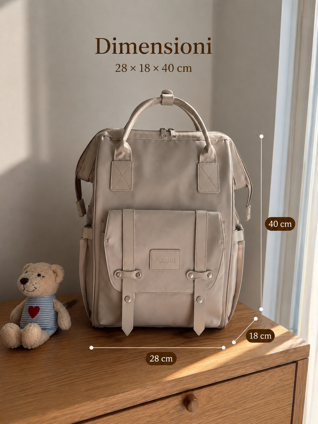 Zaino Fasciatoio Premium – Organizzazione Perfetta per Ogni Mamma
