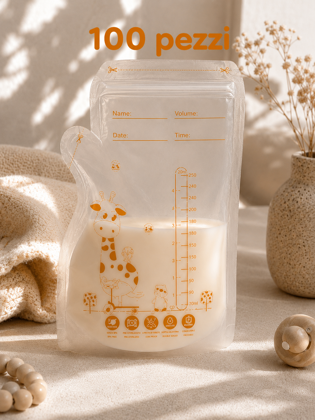 Sacchette  latte  materno  –  silicone  bpa  free