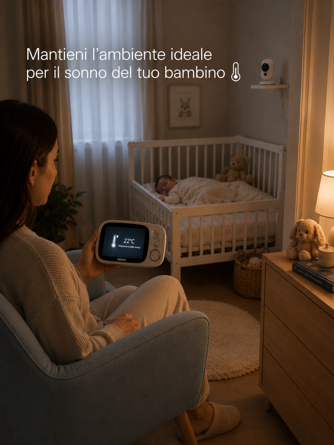 Baby Monitor Wireless con Visione Notturna e Audio Bidirezionale