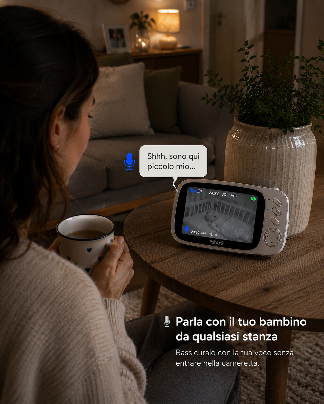 Baby Monitor Wireless con Visione Notturna e Audio Bidirezionale