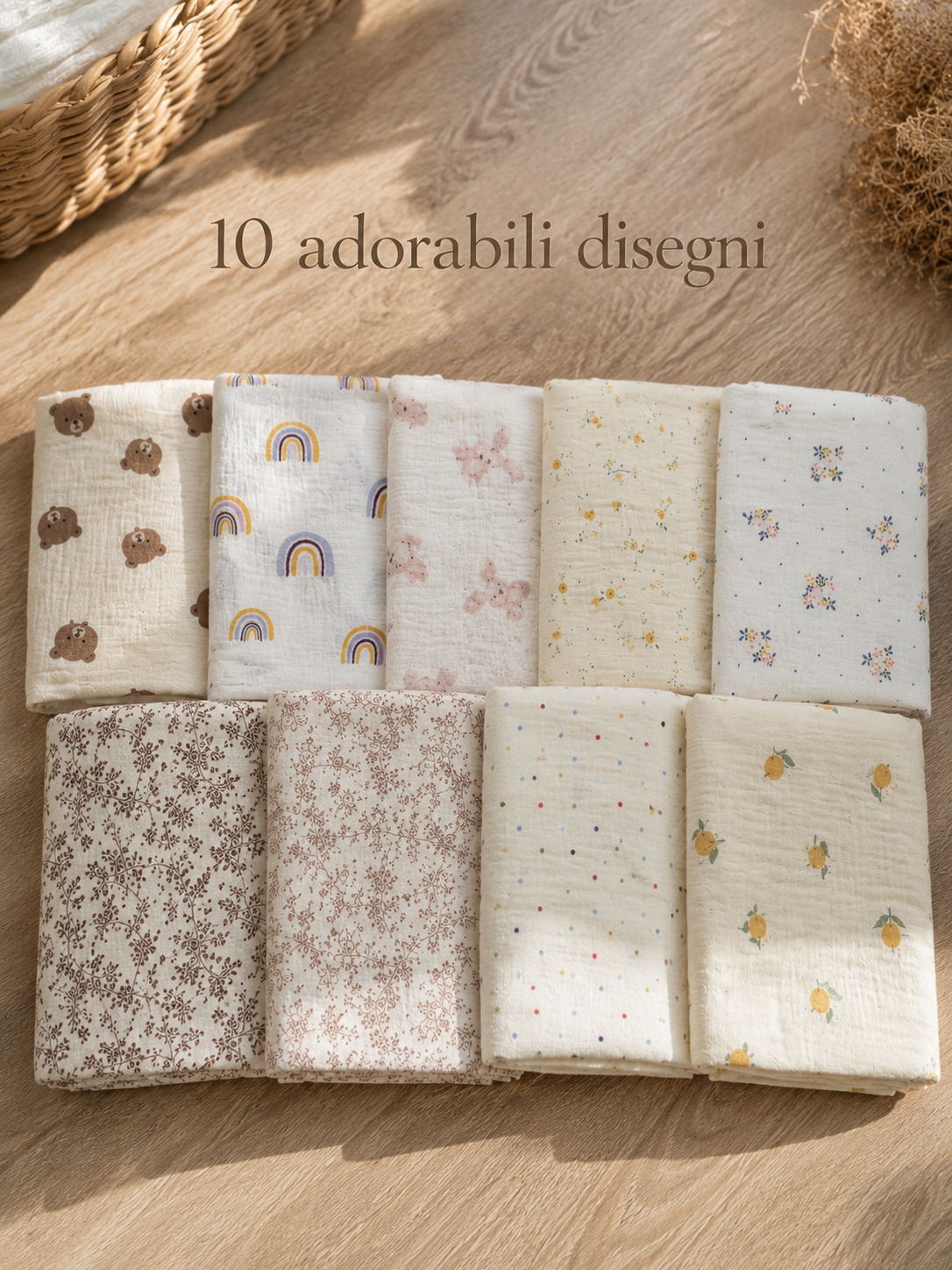 Coperta Neonato in Mussola di Cotone – Swaddle Morbido per Bebè