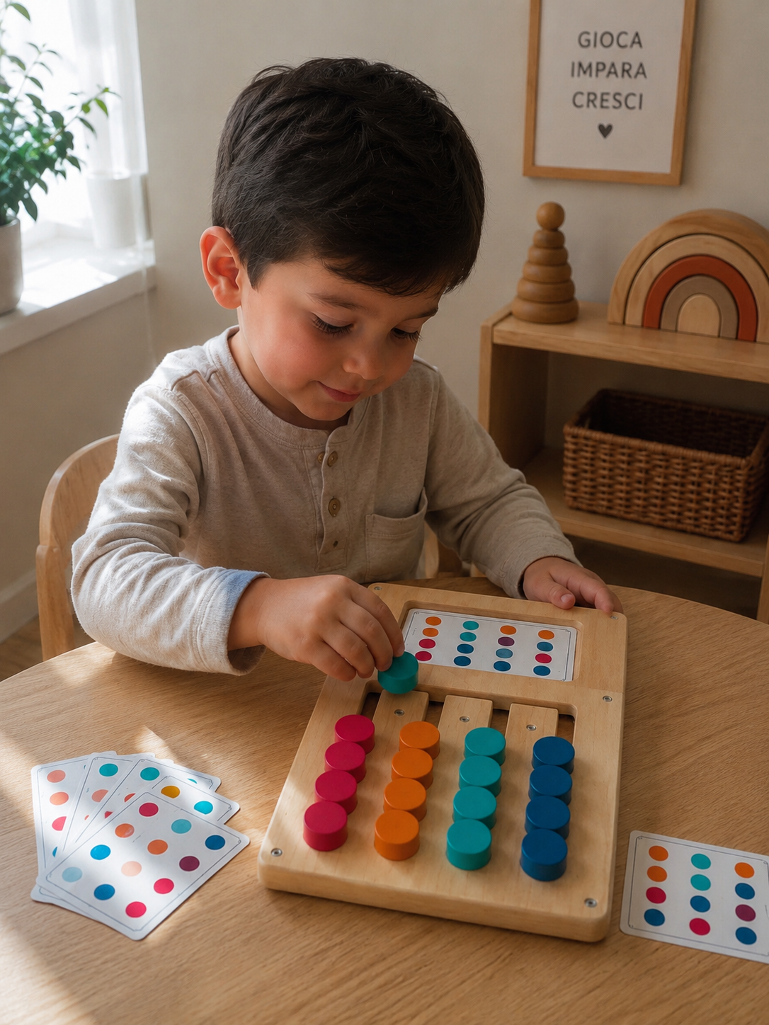 Gioco Montessori in Legno – Forme & Colori