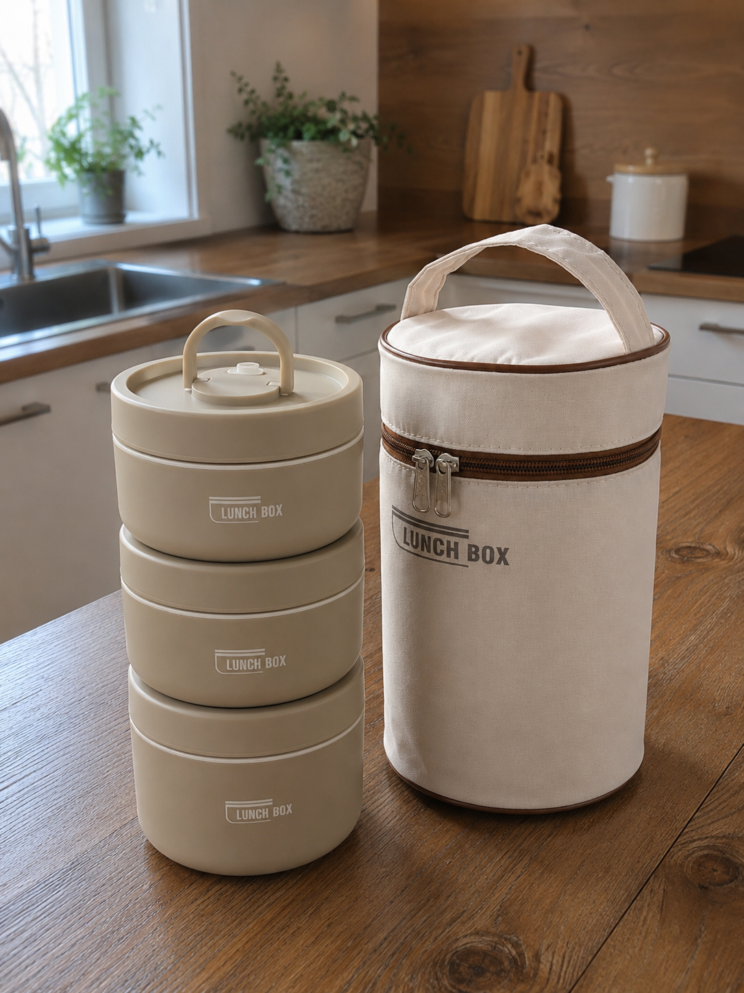 Lunch Box Termico 3 Contenitori - Mantiene Caldo e Freddo.
