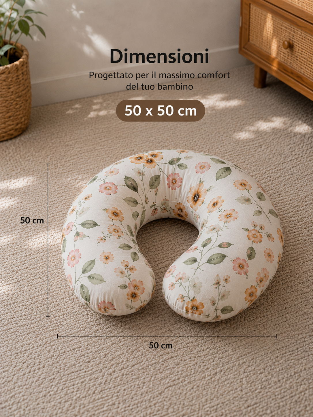 Cuscino Allattamento Ergonomico per Mamma e Neonato – Supporto Morbido a Forma U
