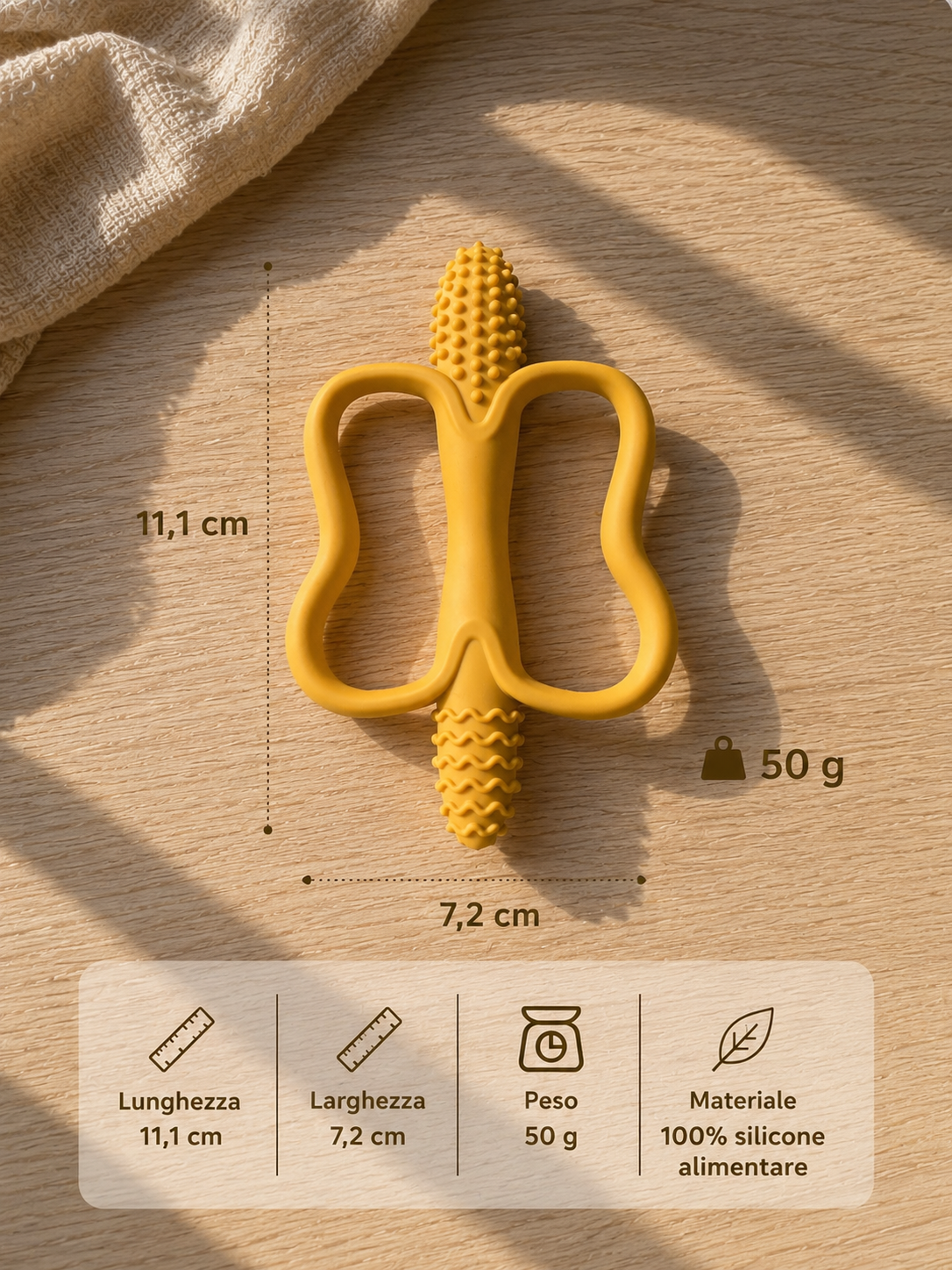 Giocattolo da Dentizione in Silicone – BPA Free con Impugnatura Facile