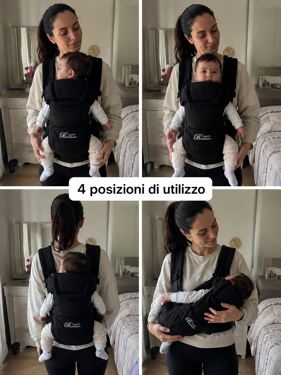 Baby Carrier 4-in-1 Ergonomico – Marsupio Neonato Regolabile