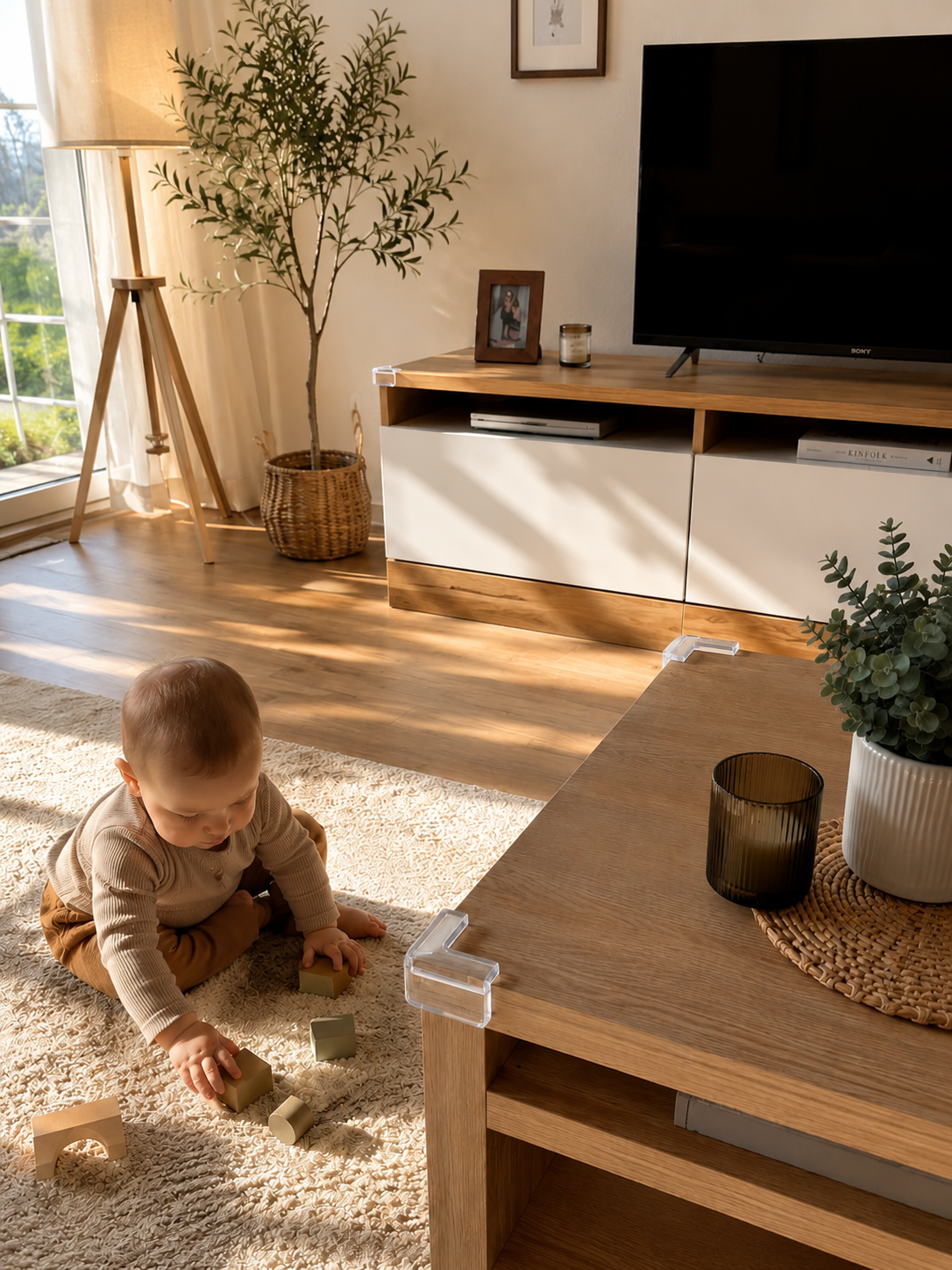 Protezione Angoli Tavolo Sicura e Trasparente per Bambini