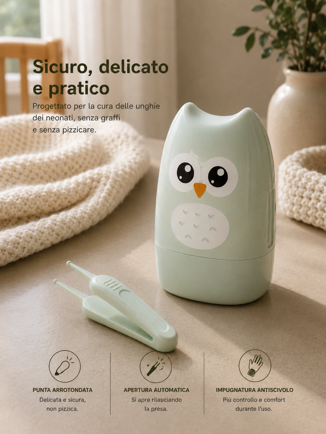 Baby Nail Care Set Premium – Forbicine, Tagliaunghie, Lima e Pinzetta con Custodia