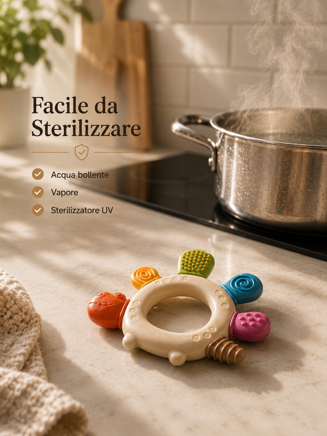 Teether Dino Sicuro in Silicone – Sollievo Immediato per Neonati