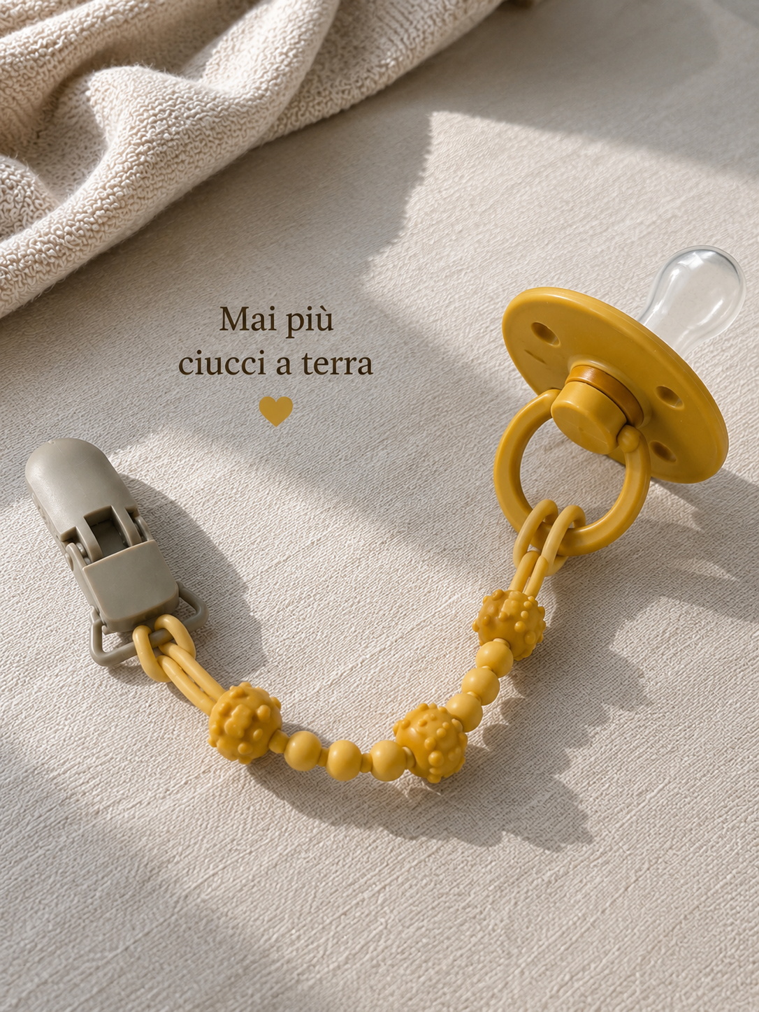 Clip Ciuccio in Silicone – Catena Porta Ciuccio Anti-Smarimento