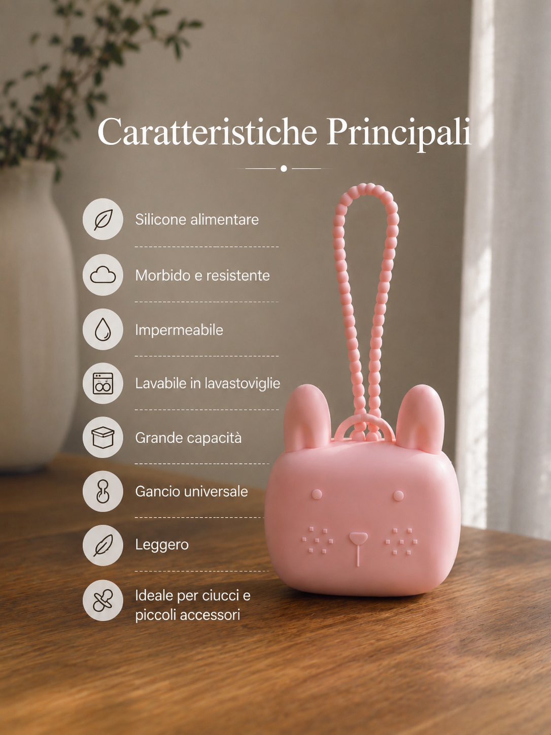 Porta Ciuccio in Silicone per Bambini