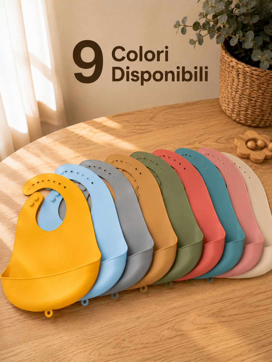 Bavaglino in Silicone Impermeabile – Anti-Sporco con Tasca Raccogli Cibo