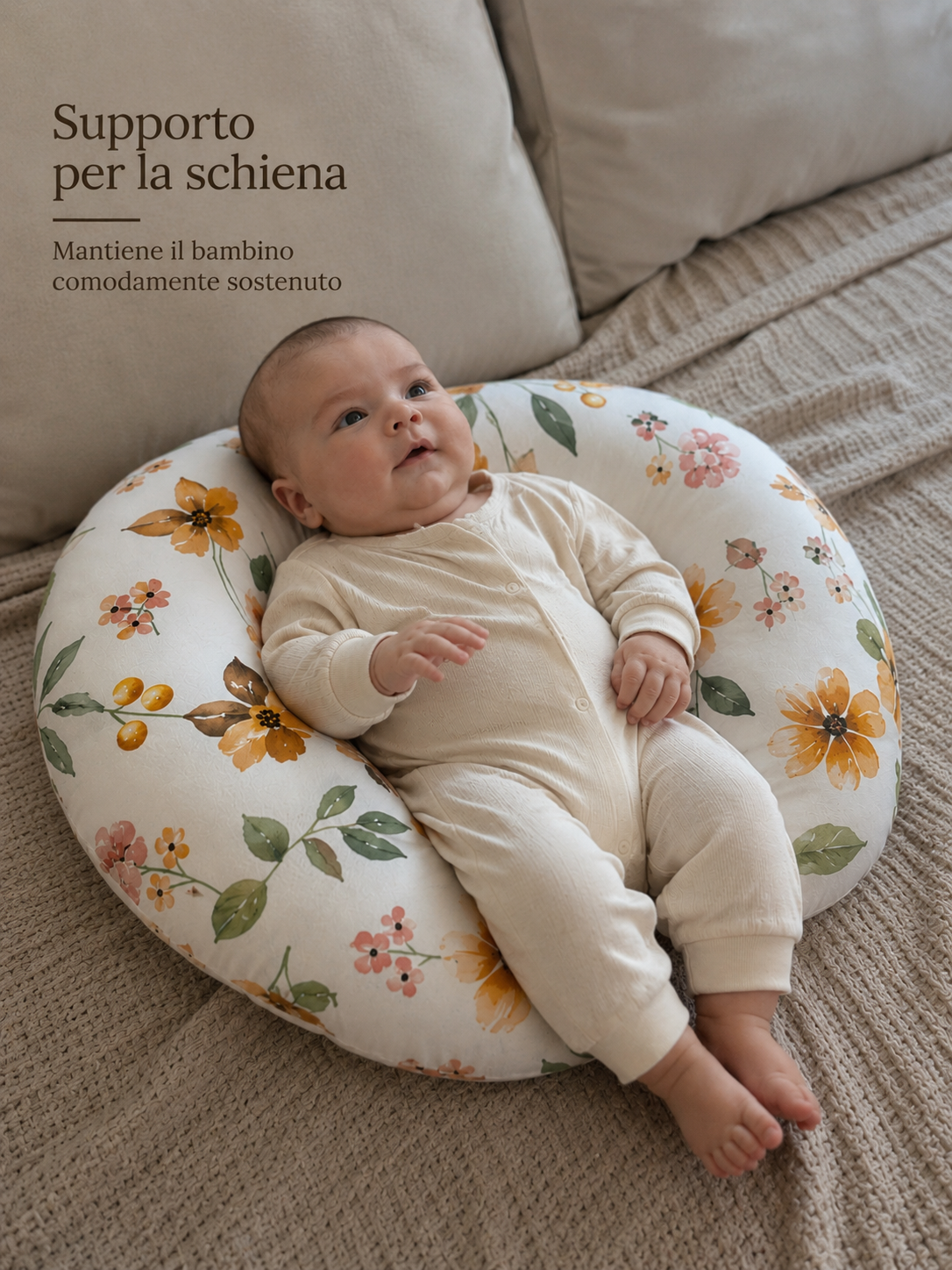 Cuscino Allattamento Ergonomico per Mamma e Neonato – Supporto Morbido a Forma U