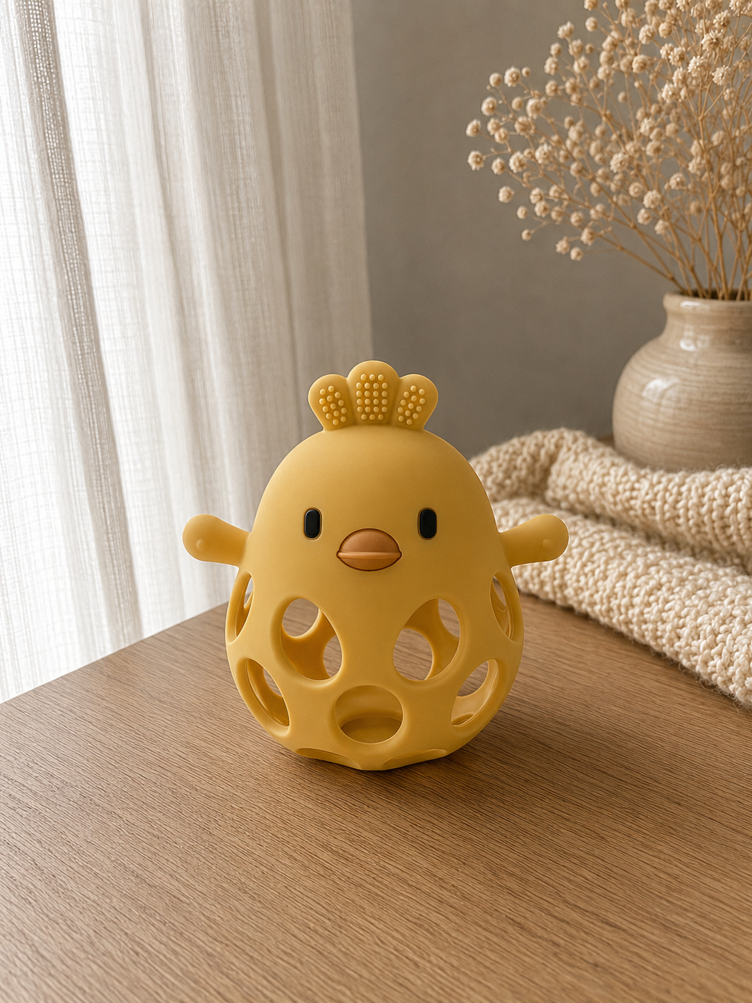 Baby Chick Teether in Silicone – Massaggiagengive Sicuro per Neonati