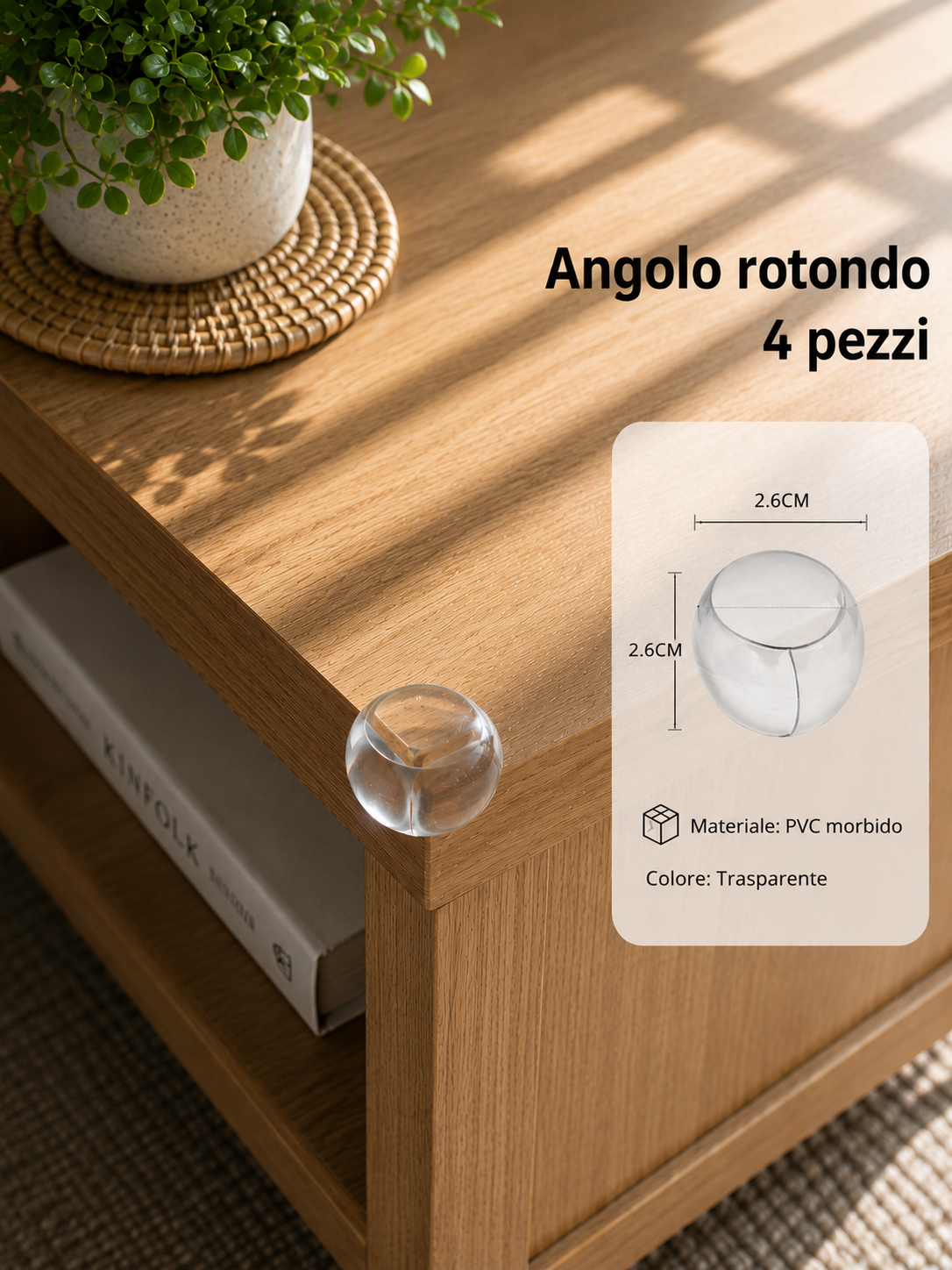 Protezione Angoli Tavolo Sicura e Trasparente per Bambini