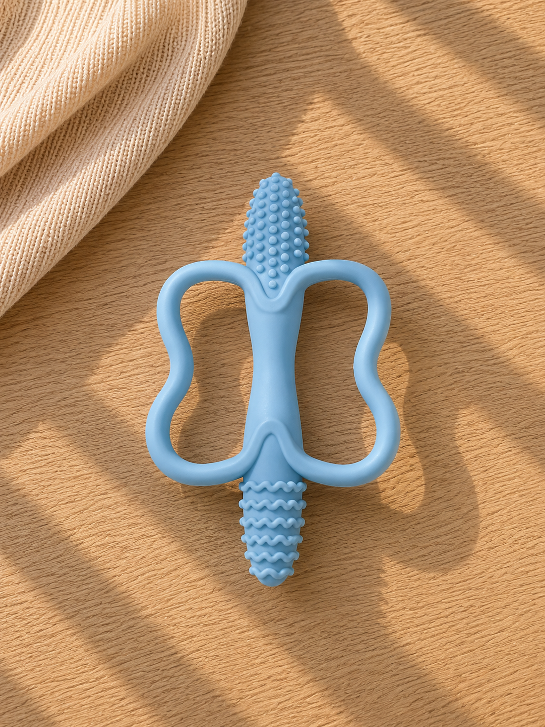 Giocattolo da Dentizione in Silicone – BPA Free con Impugnatura Facile