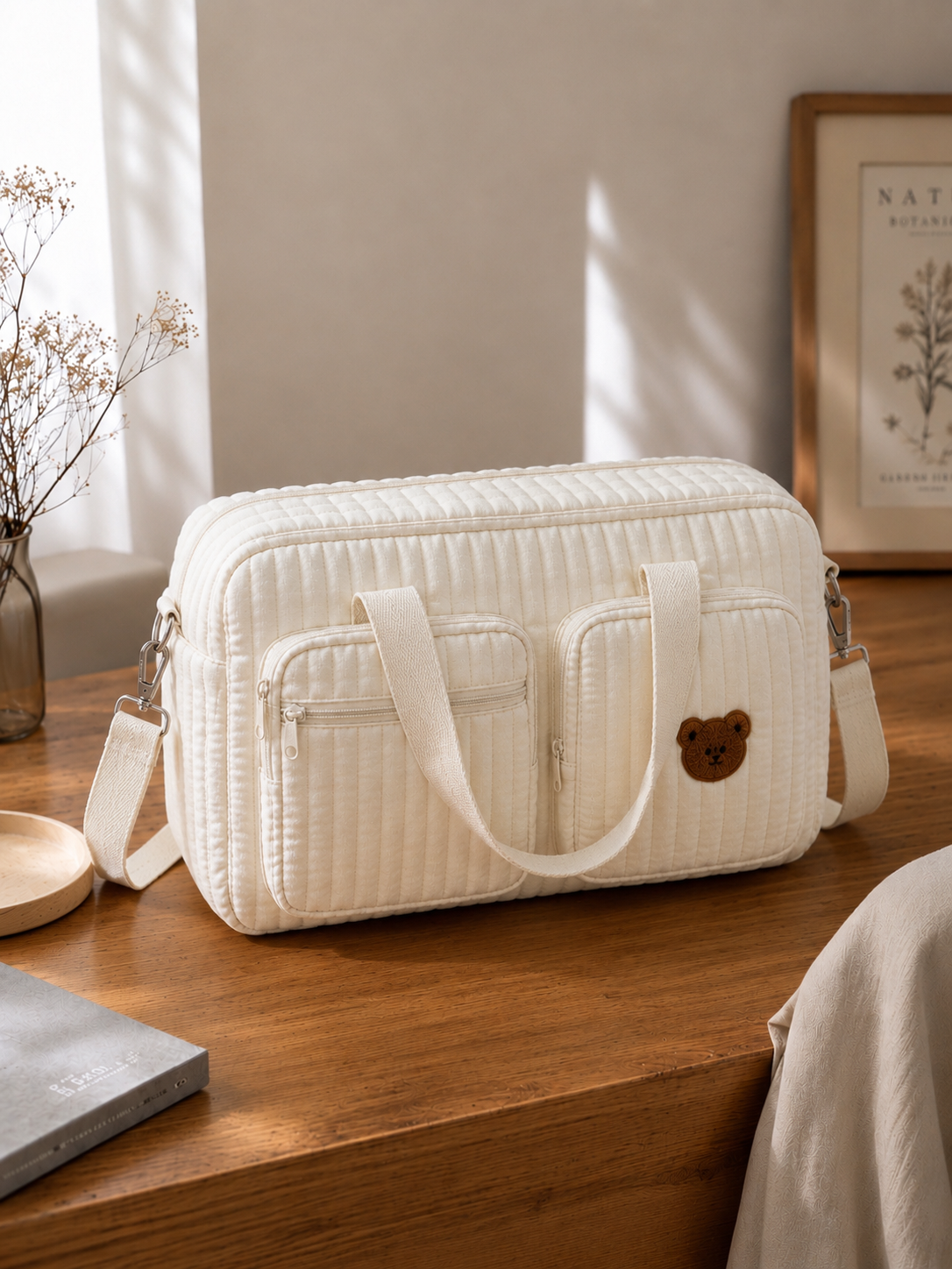 Borsa Fasciatoio Baby in Cotone  – Grande e Multifunzionale per Mamme