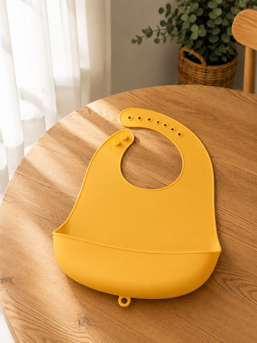 Bavaglino in Silicone Impermeabile – Anti-Sporco con Tasca Raccogli Cibo
