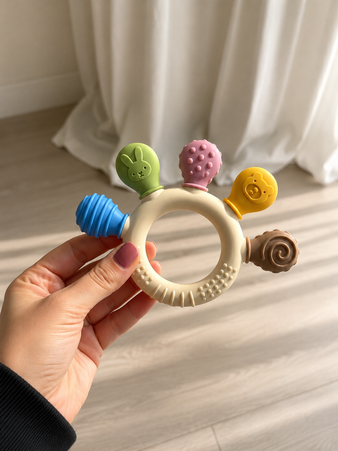 Teether Dino Sicuro in Silicone – Sollievo Immediato per Neonati