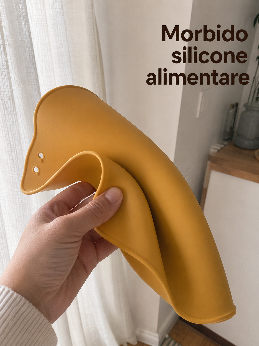 Bavaglino in Silicone Impermeabile – Anti-Sporco con Tasca Raccogli Cibo