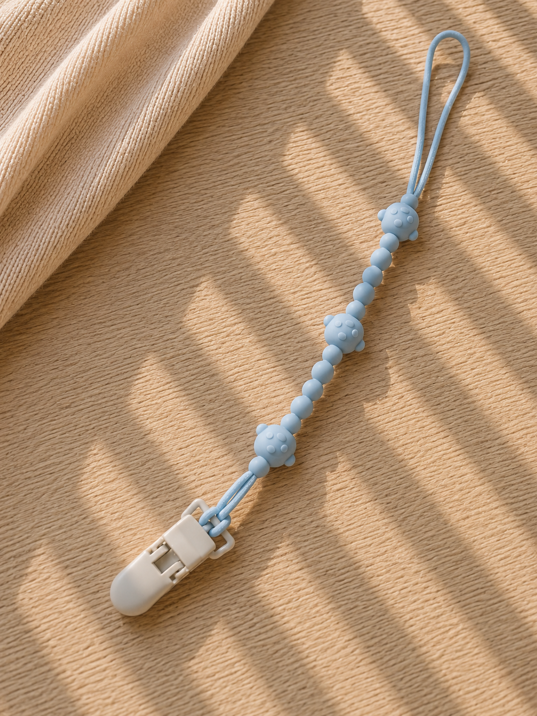 Clip Ciuccio in Silicone – Catena Porta Ciuccio Anti-Smarimento