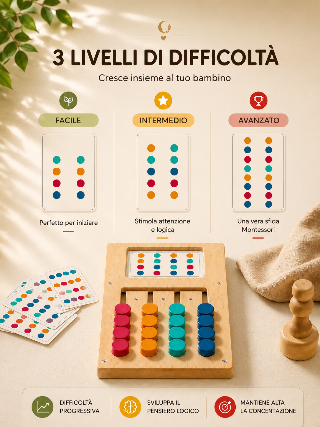 Ξύλινο παιχνίδι Montessori Premium – Σχήματα & Χρώματα